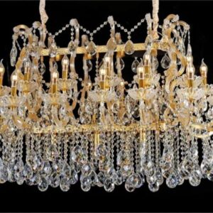 Heavy Brass chandelier with crystal
