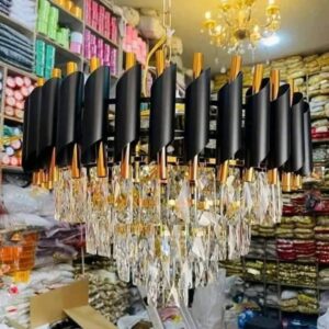 Modern Aluminium Mamba Crystal Hanging Chandelier