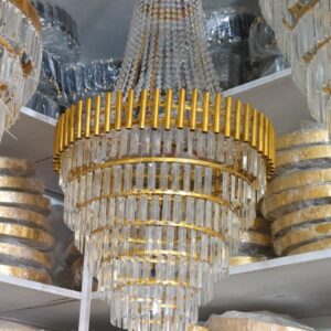 multi-tiered crystal jhumar chandelier
