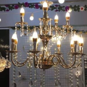 classic gold metal and crystal chandelier